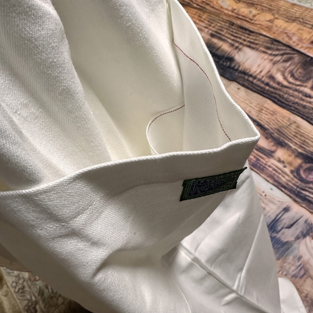 グラフゼロ タックギャザーパンツ 生地とセルビッチ（赤耳）