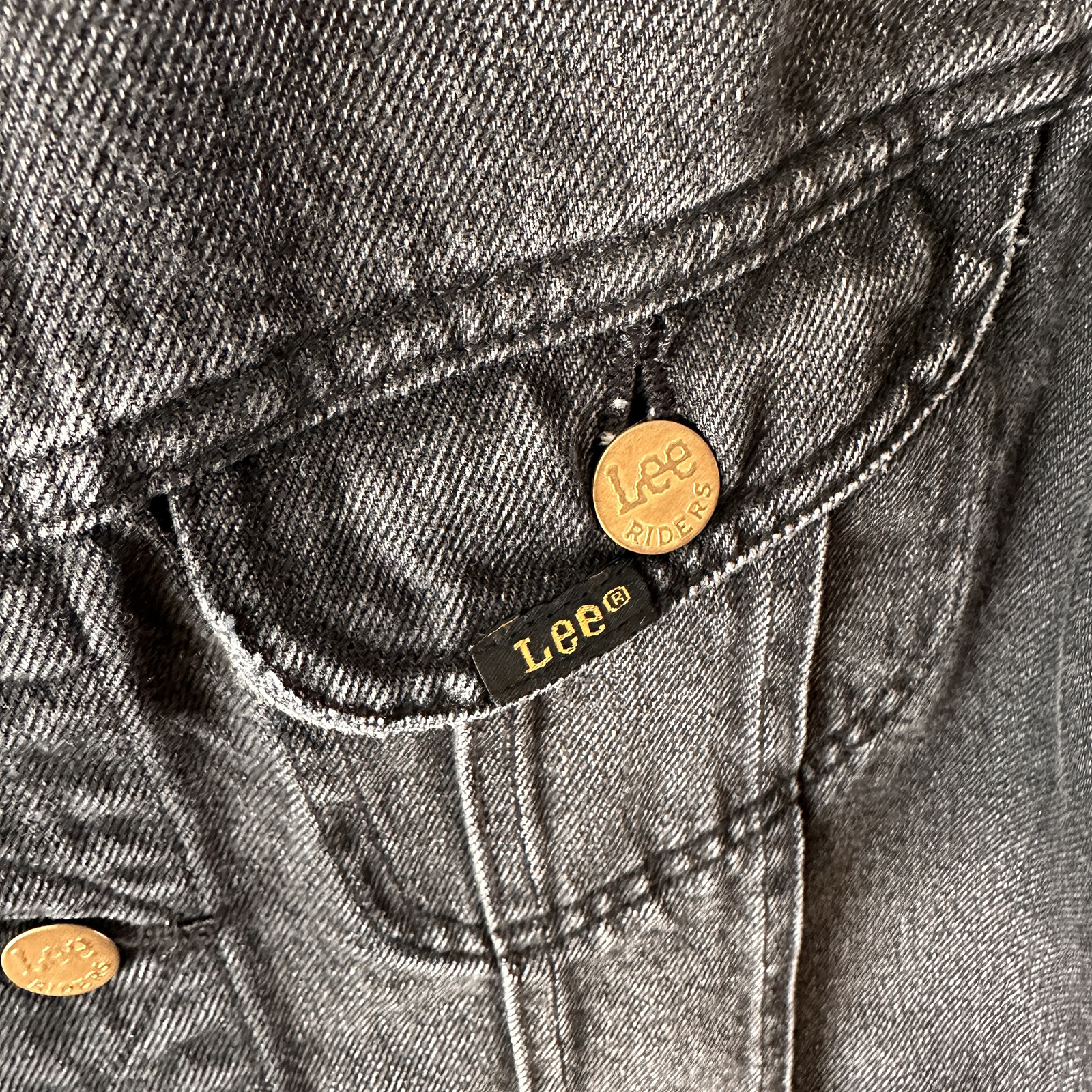 Lee RIDERS ロゴボタン ブラックデニムジャケット