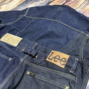 Lee DOCKING 101 デニムジャケットとパンツのセットアップ 背面 レザーパッチと左右非対称デザイン