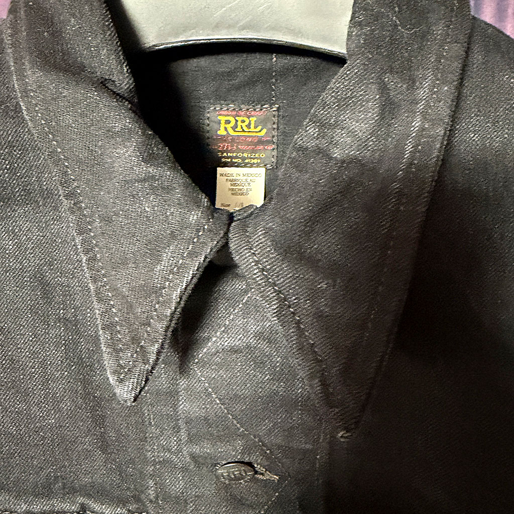 ウォーン イン ブラック デニム トラッカー ジャケット