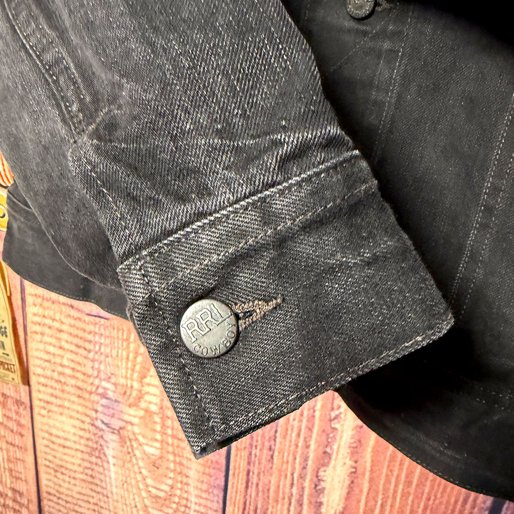 ウォーン イン ブラック デニム トラッカー ジャケット