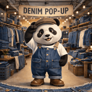 graphzeroのデッキオーバーオールをポップアップで裾直し