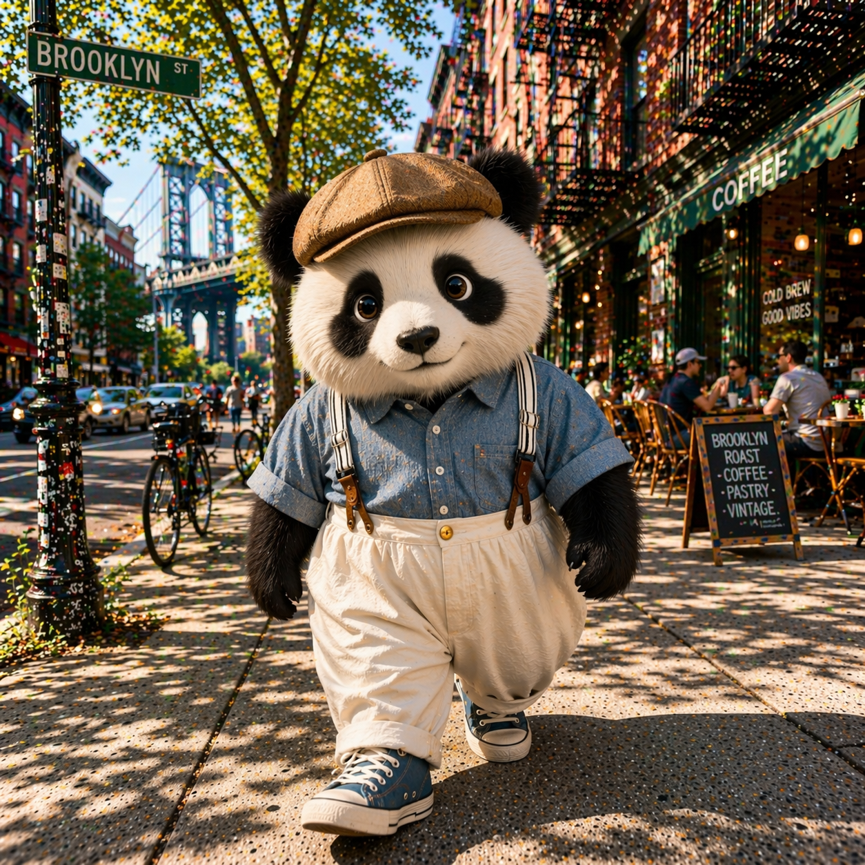 graphzeroのタックギャザーパンツとサスペンダーを合わせたアメカジコーデのイメージ