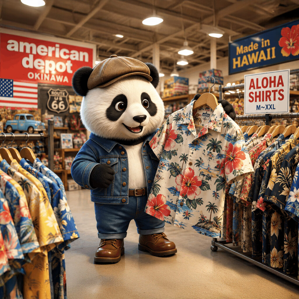 うちのAIくんに聞いたら「アメリカンデポへ行け」と言われました。アロハシャツ、事前調査の巻