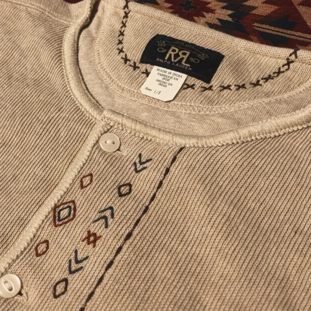 RRL エンブロイダリー ジャージー ヘンリー シャツ