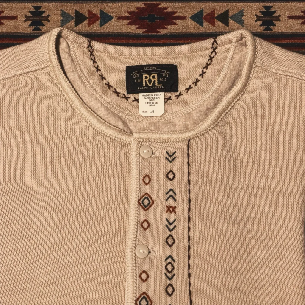 RRL エンブロイダリー ジャージー ヘンリー シャツ